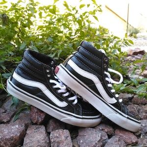 Black Leather High-top Vans